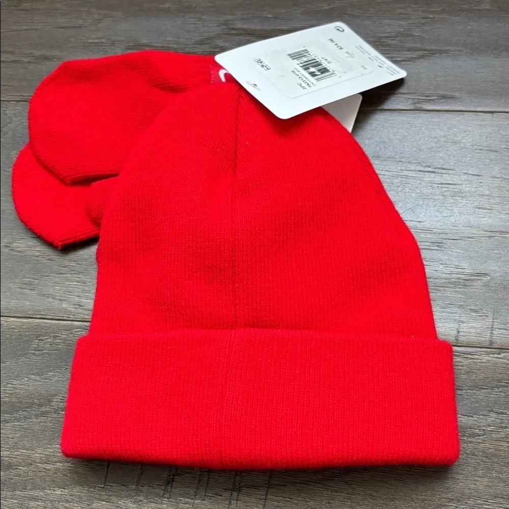 Nike Toddler 2 pc.Knit beanie hat & mittens,embroidered Swoosh logo, warm,winter